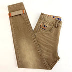 High-end 2026 Luxury Brand Clothes Khaki Jeans Men's Light Luxury Washed Casual Elastic Slim Small Feet Embroidered Long Pants