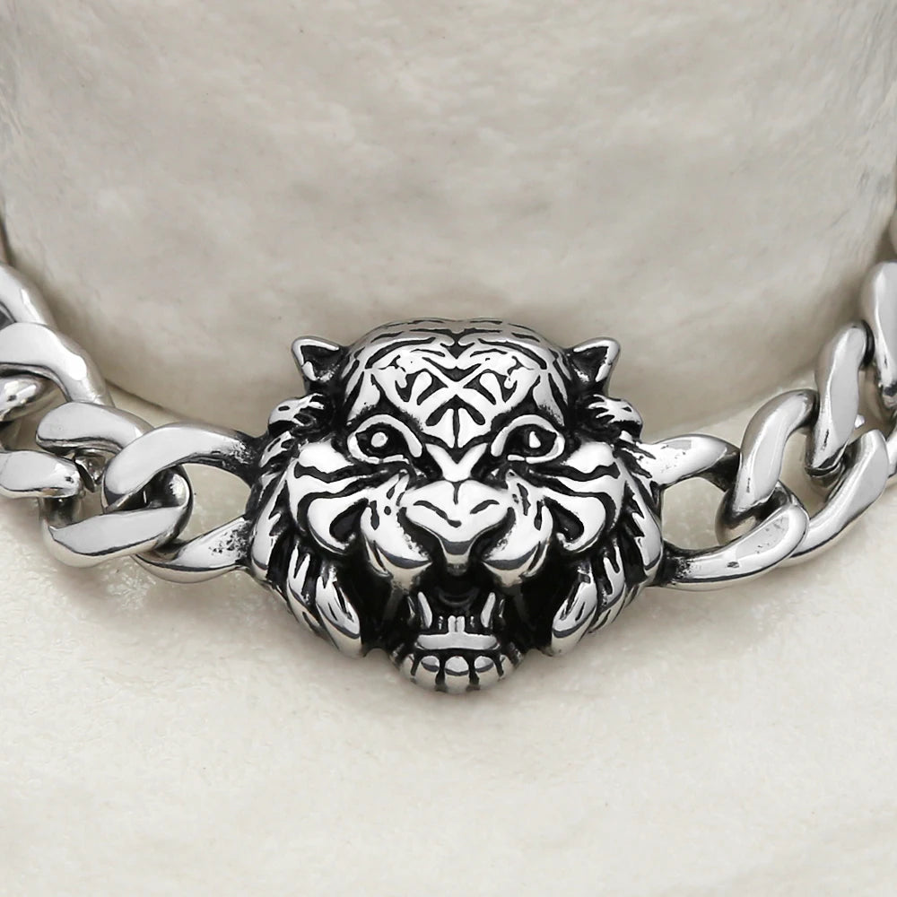 PENDRA Tigerlion Vintage Tiger Lion Head Bracelet