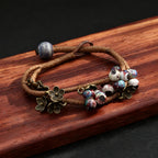 PENDRA Ceramica Blue Pattern Handmade Ceramic Bracelet