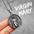 Virgin Mary Guadalupe Angel Cross Stainless Steel Men Necklaces Pendant Chain Amulet For Women Fashion Jewelry Gifts Wholesale