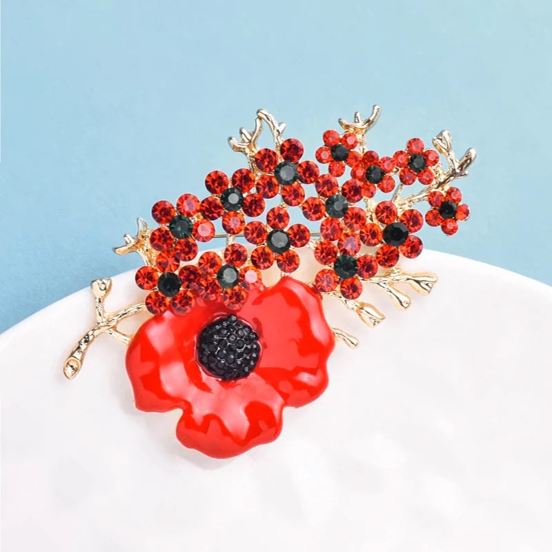 PENDRA Poppielle Beautiful Poppy Flower Brooch