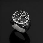 PENDRA Celtic Knot Rune Steel Ring