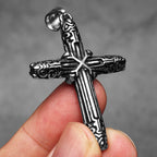 PENDRA Cross Carving Steel Necklace