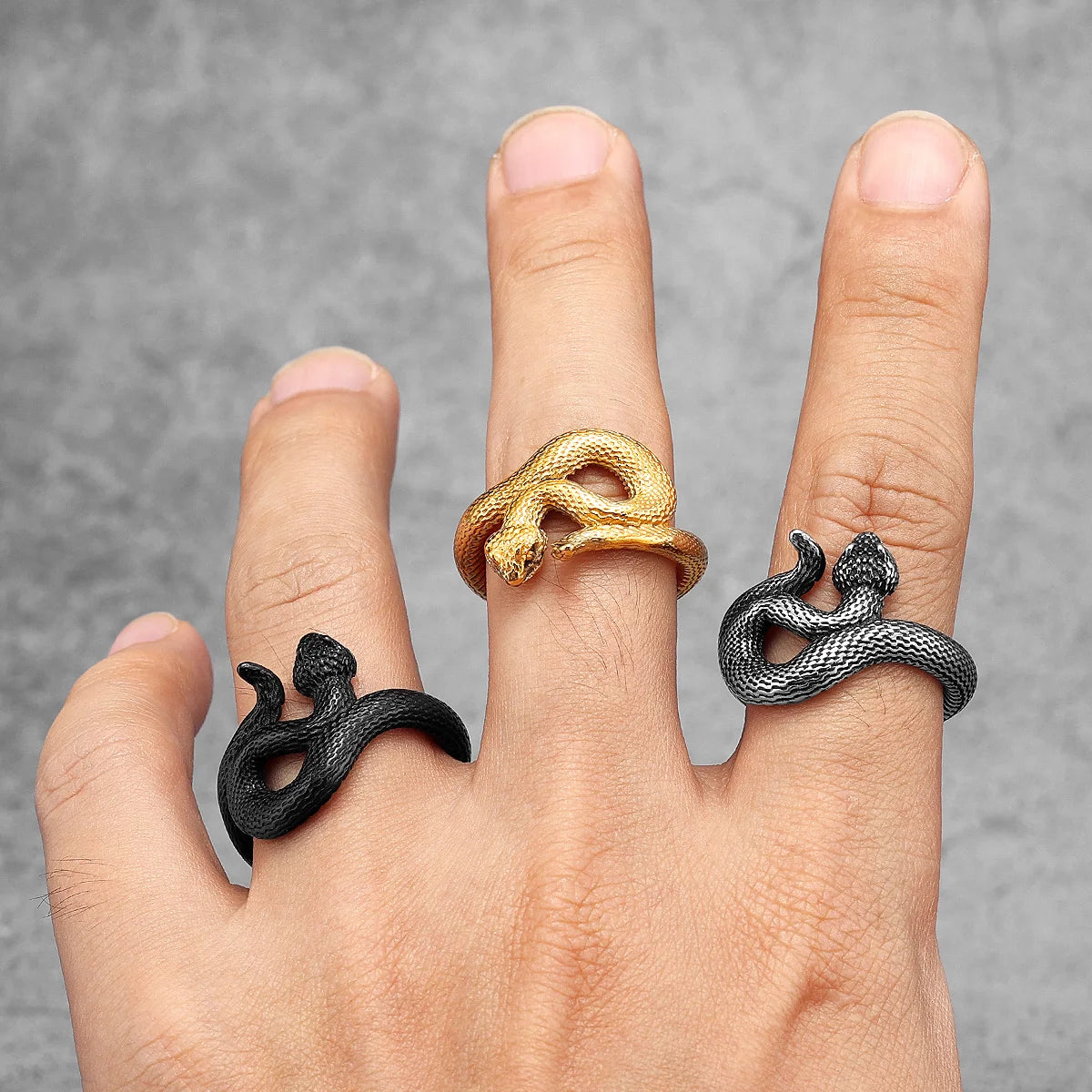 PENDRA Viper Animal Snake Steel Ring
