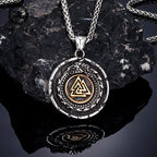 PENDRA Dragon Rune Steel Necklace