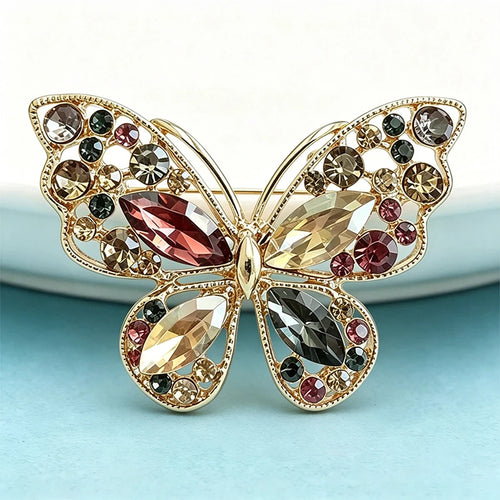 PENDRA Classical Crystal Butterfly Brooch