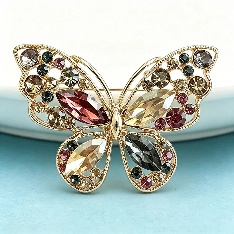 PENDRA Classical Crystal Butterfly Brooch
