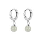 PENDRA Silver Jade Stamp Earrings