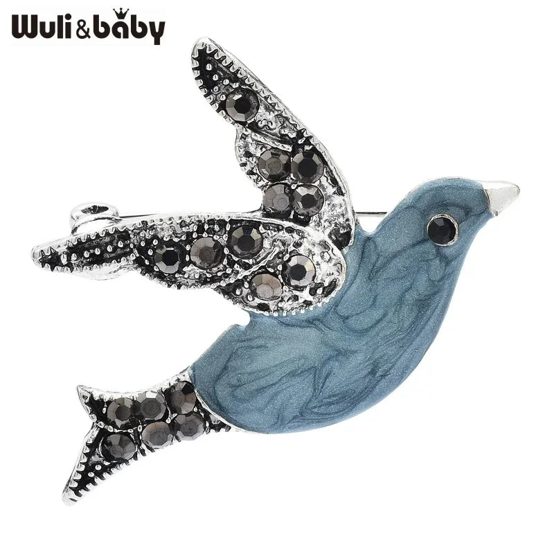 PENDRA Folibird Leaf and Bird Brooch