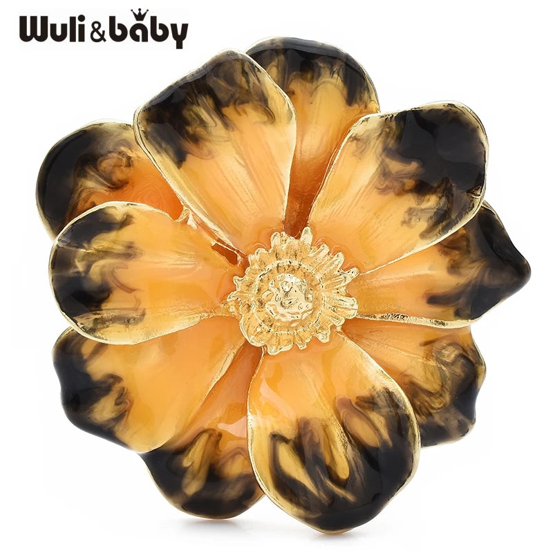 PENDRA Petalia Enamel Flower Brooch