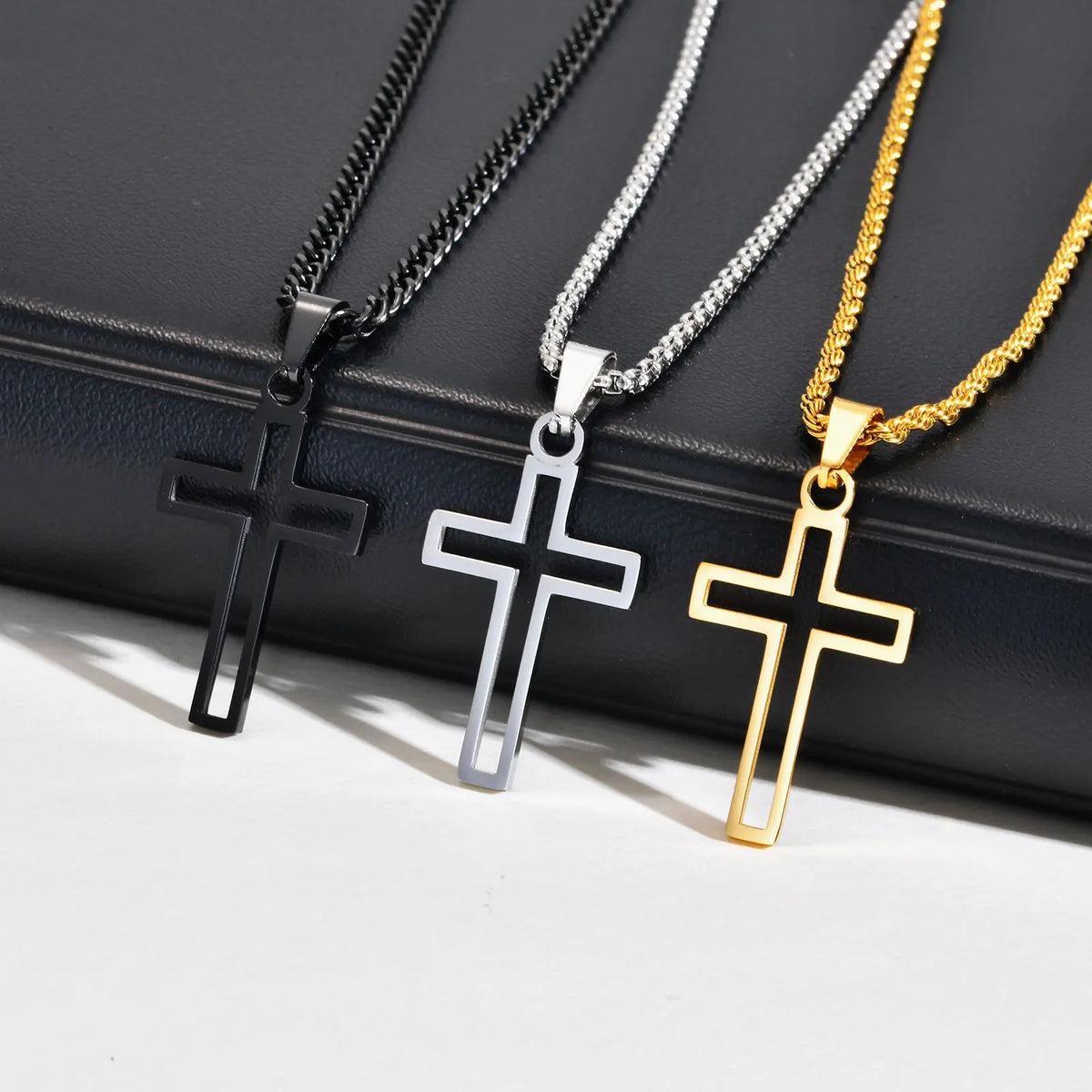 PENDRA Cross Hollow Pendant Necklace