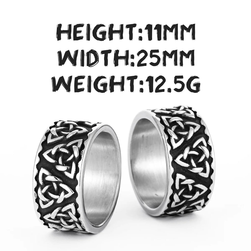 PENDRA Nordic Celtic Knot Steel Ring