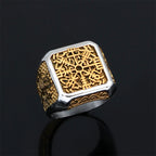 PENDRA Viking Trident Gold Steel Ring