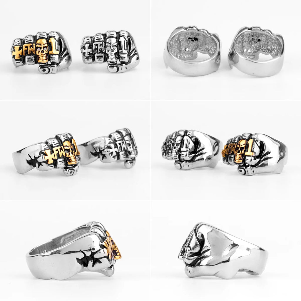 PENDRA Fist Punch Skull Steel Ring