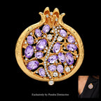 PENDRA Ruby Crystal Pomegranate Plant Brooch