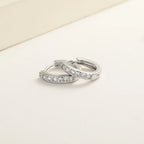PENDRA Diamond Studded Hoop Sterling Earrings