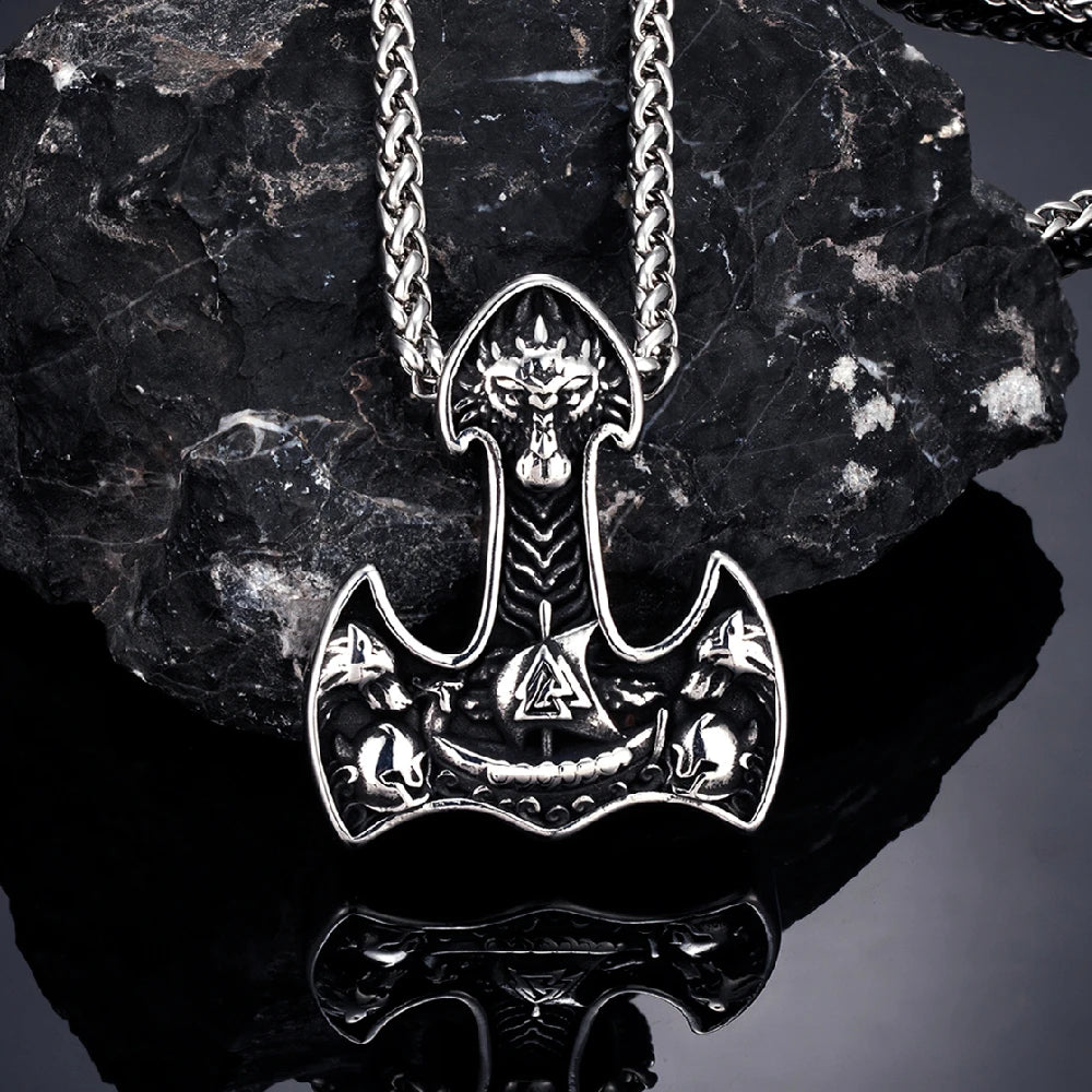 PENDRA Wolf Norse Dragon Necklace