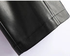 PENDRA Slim Straight High Waist PU Leather Pants