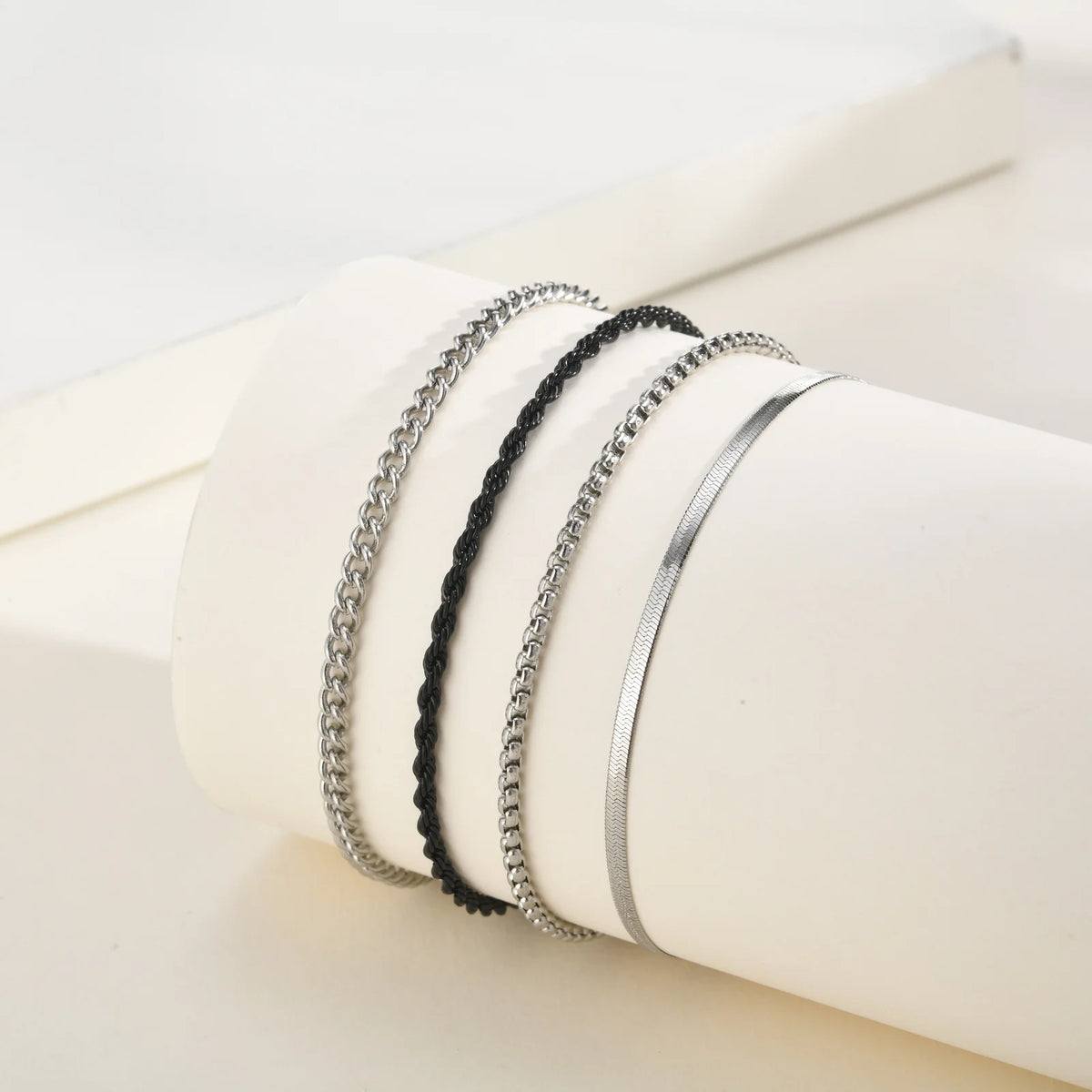 PENDRA Cuban Silver 4Pcs Bracelet
