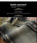 High Quality Fashion Luxury Retro Men's Denim Jeans Korean Style Vintage Casual Punk Motorcycle Designer Riding Cargo Jeans