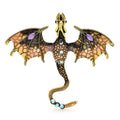 PENDRA Skyfire Rhinestone Dragon Brooch