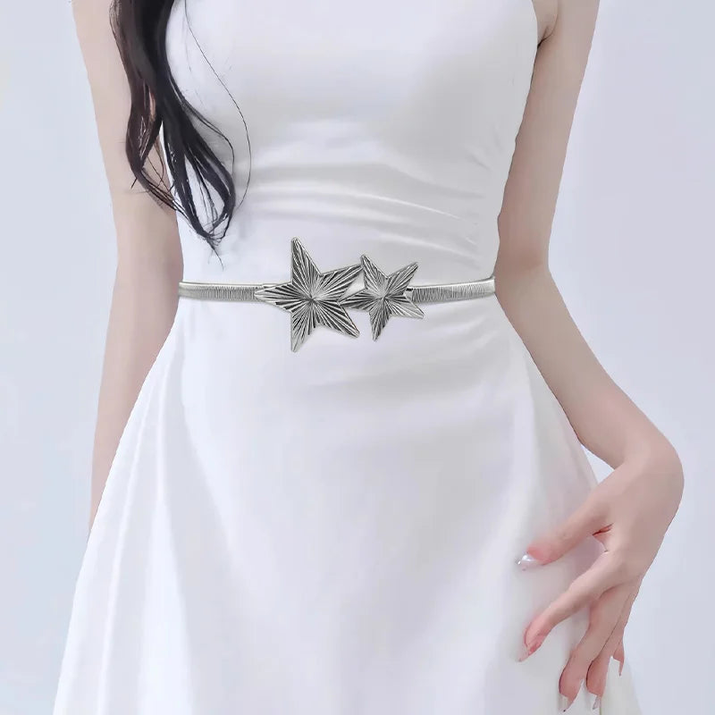 PENDRA Fayeellea Metal Gold Star Luxury Waist Chain Belt