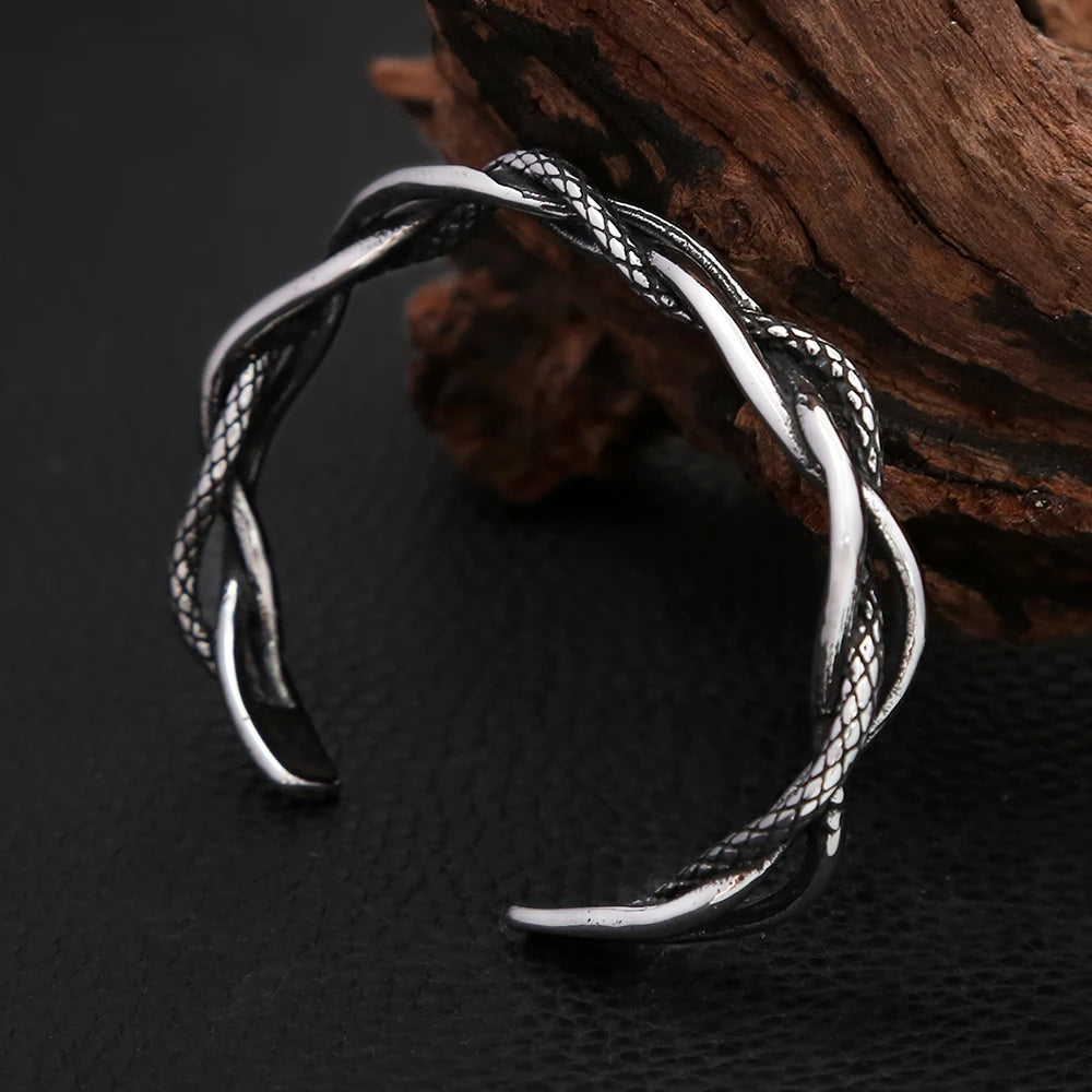 PENDRA Twistweave Stainless Steel Open Cuff Bracelet