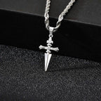 Punk Sword Pendant Necklace for Men,Stainless Steel Small Sword Pendant,Simple Birthday Gift for Son BBF