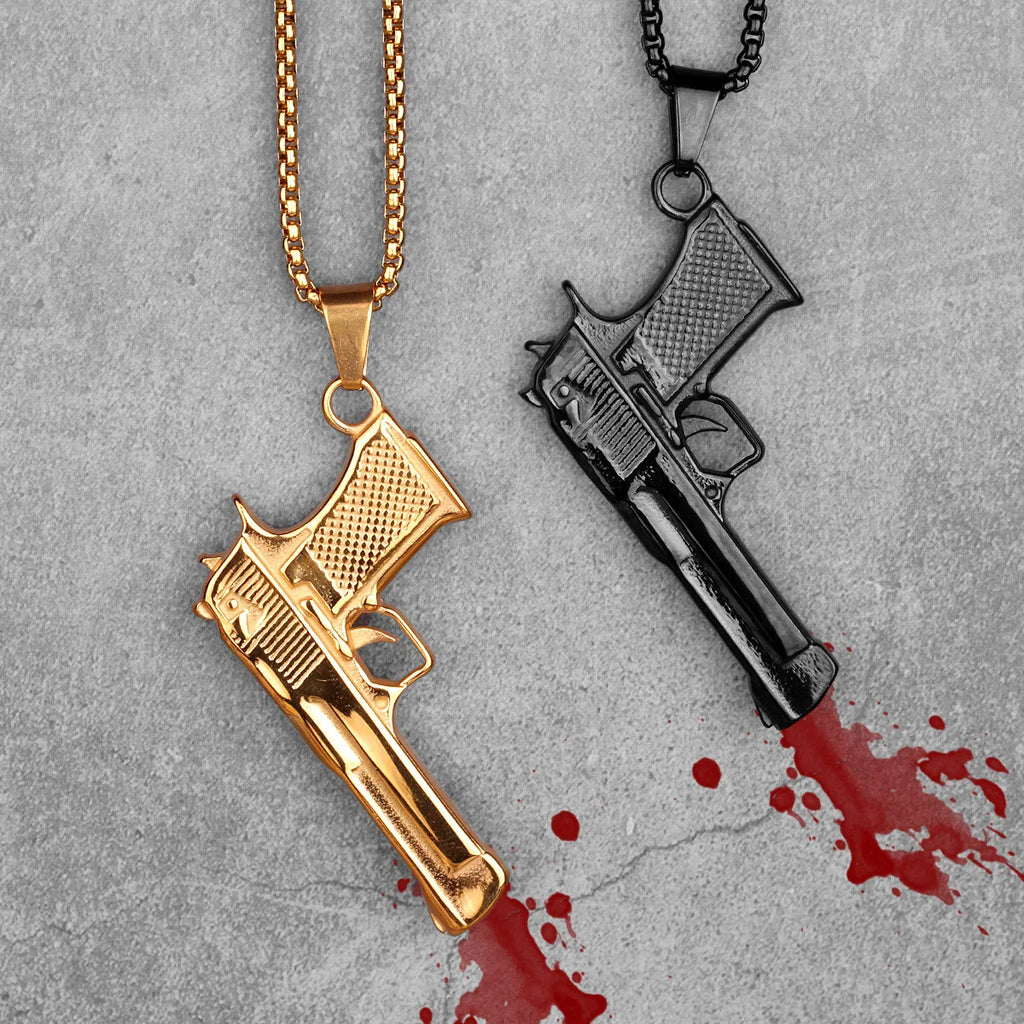 PENDRA Pistol Desert Eagle Steel Necklace