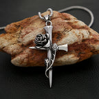 PENDRA Rosecross Vintage Rose Cross Necklace