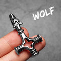PENDRA Wolf Cross Steel Necklace