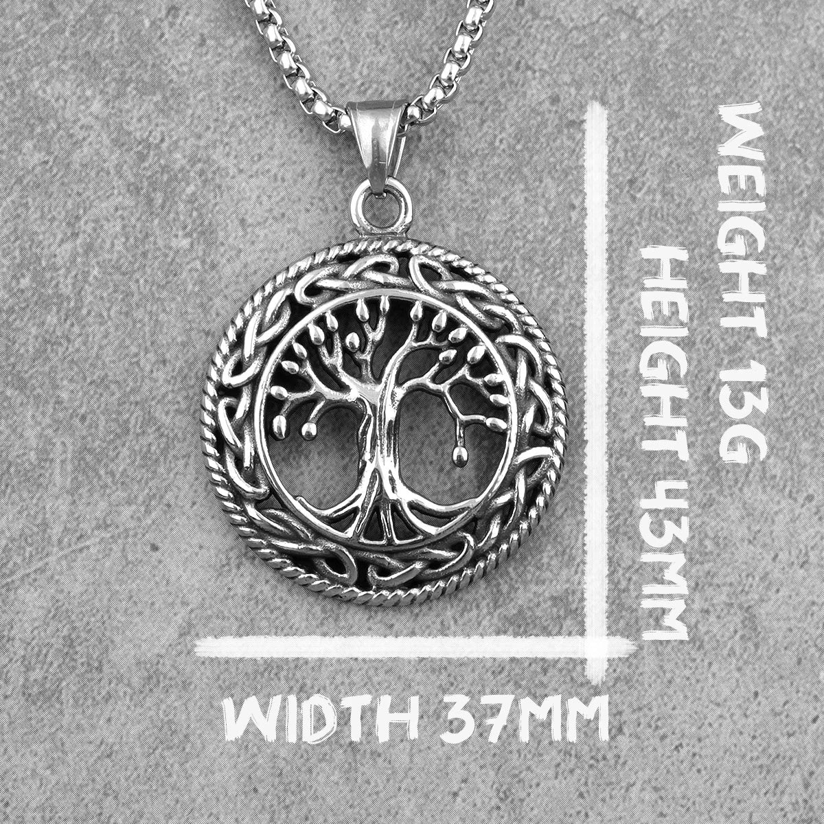 Tree of Life Wisdom Tree Stainless Steel Men Necklaces Pendants Chain Punk for Boyfriend Male Jewelry Creativity Gift Wholesale