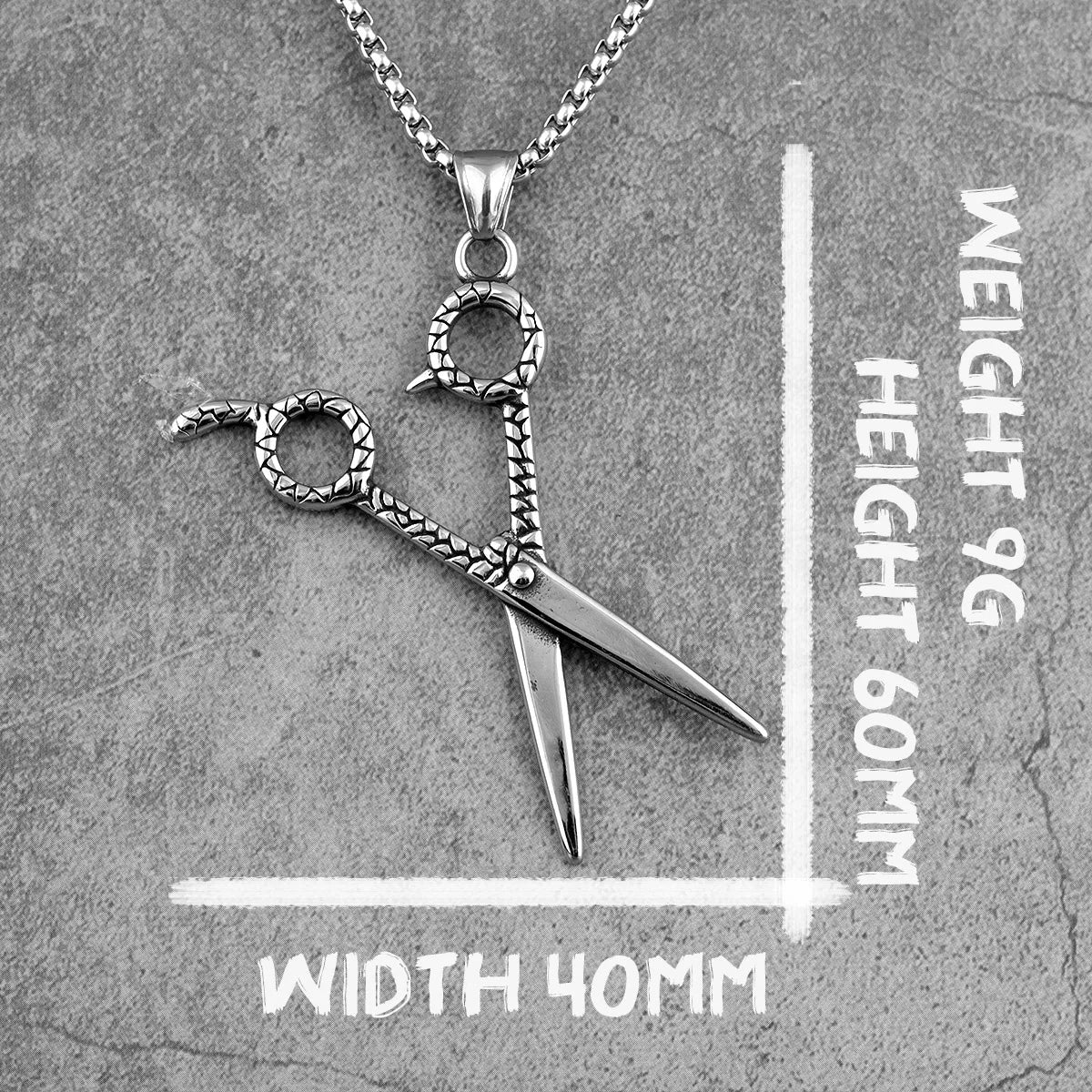 PENDRA Scissors Haircut Barber Steel Necklace