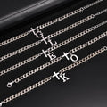 Men's Initials Cross Bracelets,Never Fade A-Z 26 Letters Stainless Steel Chain Links Cross Wristband,Stylish Simple Jewelry Gift