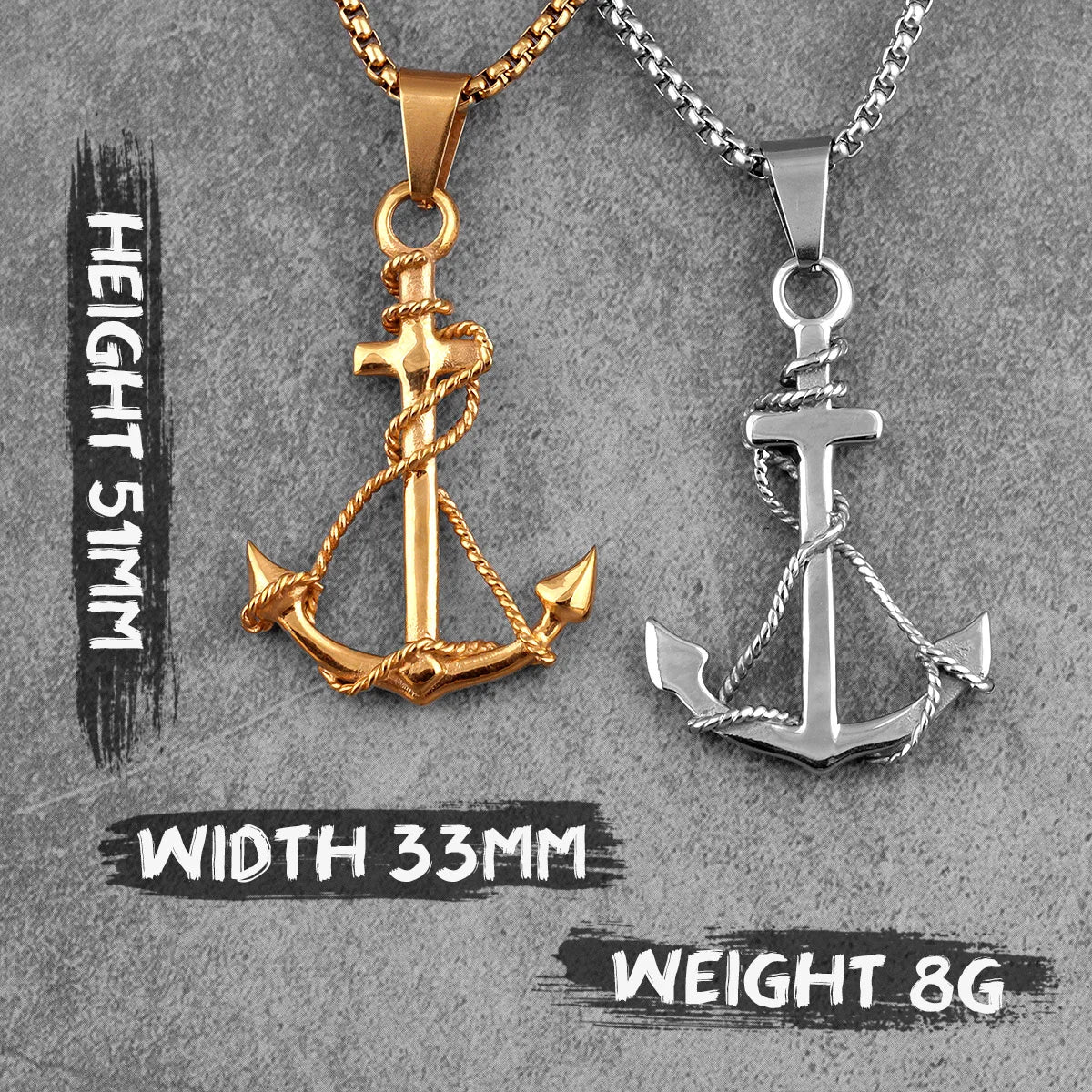PENDRA Golden Anchor Boyfriend Steel Necklace