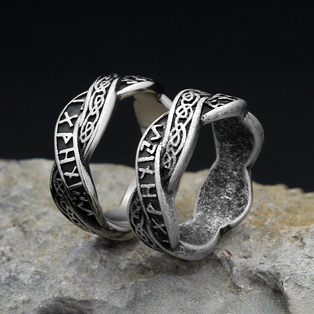 PENDRA Runering Stainless Steel Viking Rune Ring