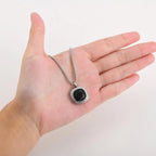 PENDRA Square Stone Black Pendant Necklace