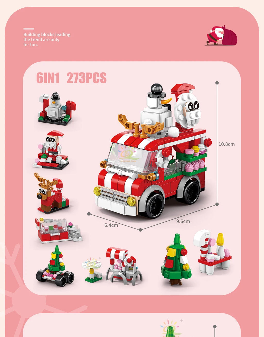 PENDRA Elk Deer Santa Building Set