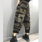 New Arrival 2024 Spring Autumn Women High Waist Ankle-length Loose Vintage Jeans camouflage Cotton Denim Harem Pants
