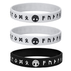Mprainbow Mens Tree of Life Bracelets, 1/2/3/4 Pcs Norse Viking Soft Runes Silicone Rubber Band Wristband Bangle,Comfort Fit