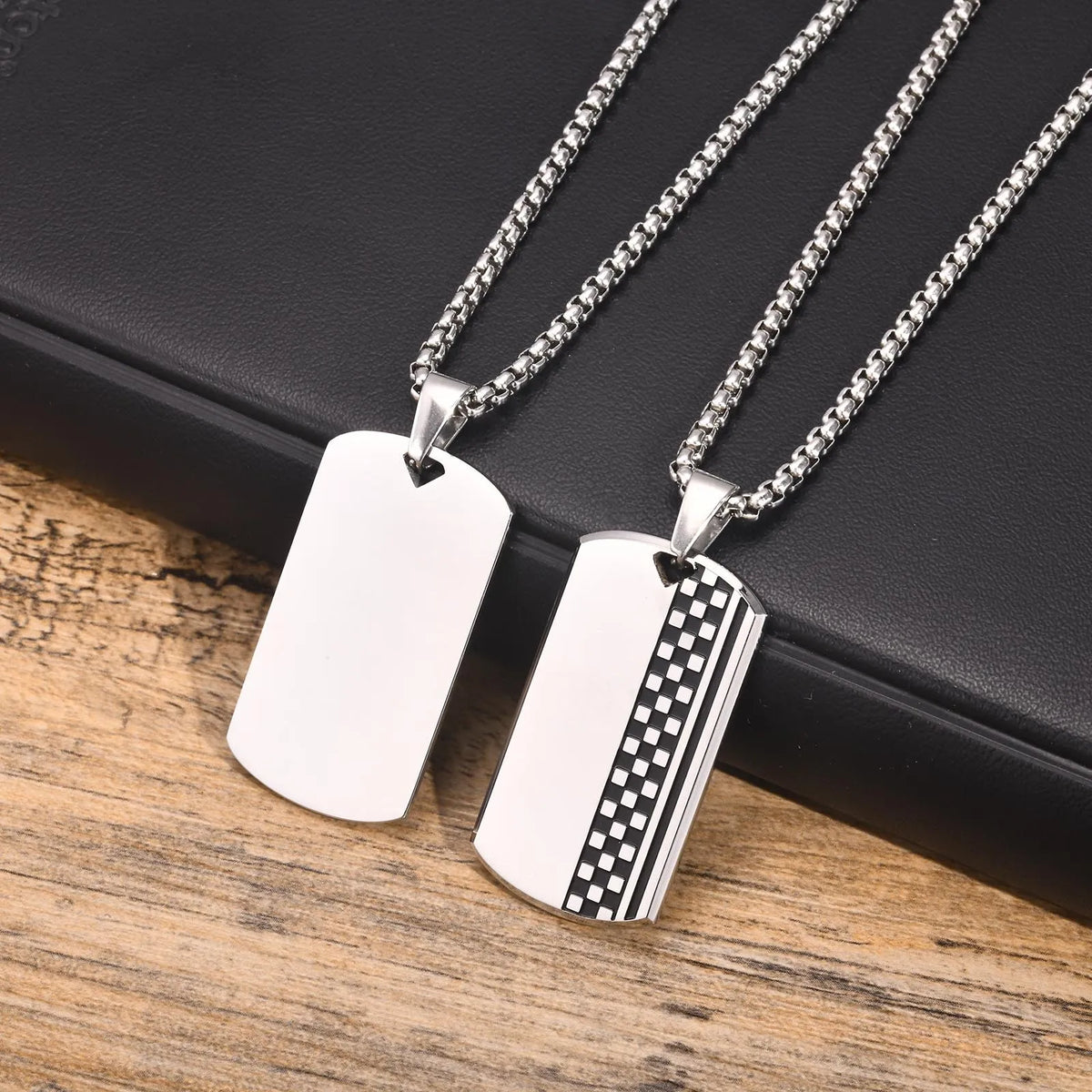 Stylish Mens Pendant Necklace,Stainless Steel Dog Tag Necklaces,Trendy Jewelry Gifts for Husband Father Son BBF