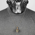 PENDRA Steampunk Skull Cross Steel Necklace