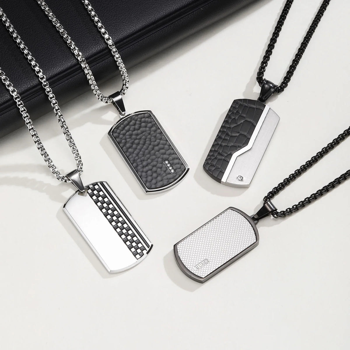 Stylish Mens Pendant Necklace,Stainless Steel Dog Tag Necklaces,Trendy Jewelry Gifts for Husband Father Son BBF
