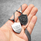 PENDRA Angel St Michael Steel Necklace