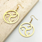 Hip Hop Bdsm Symbol Stainless Steel Earrings For Women Men Gold Color Fifty Shades Of Grey Logo Earring Party Jewelry Gift