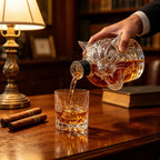 3D Skull Glass Whiskey Decanter Clear Bottle with Cork Stopper for Home Bar Halloween Party Collectible Ornament