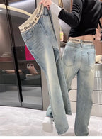 Y2K 2000s Wide Leg Baggy Denim Trouser Women's Washed Vintage Casual Pants Female High Street Retro High Waist Trashy Jeans
