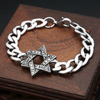 PENDRA Davidstar 316L Stainless Steel Star of David Bracelet