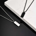 PENDRA Square Crack Pendant Necklace