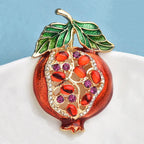 PENDRA Pomella Red Enamel Pomegranate Brooch